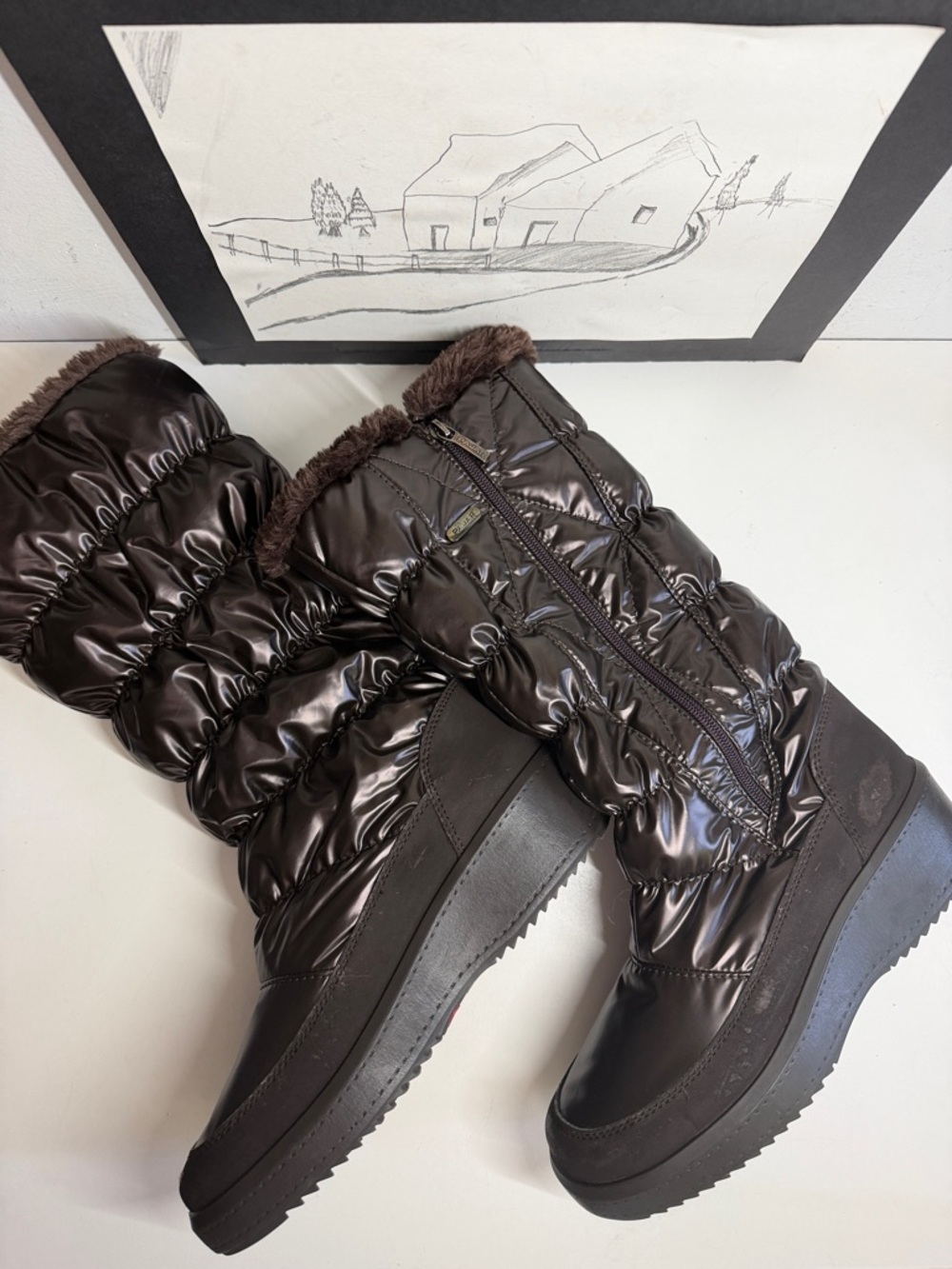 Pajar Womens Chocolate Brown Waterproof Winter Boots Women's Size 8 - Picture 2 of 16
